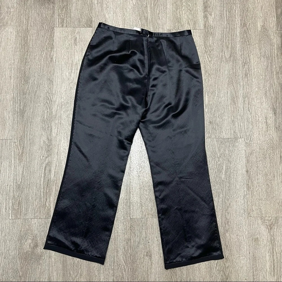 vintage designer Magaschoni silk black mesh tuxedo cigarette pants - Picture 7 of 10